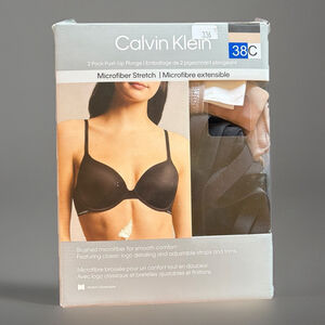 Calvin Klein 2-Pack Push Up Plunge Bra - 38C - BNIB